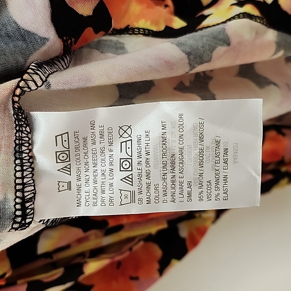 J Jason Wu Knit Printed Floral Wrap Dress Blackpink Orange  Floral Size XL - Picture 13 of 16